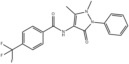 N-(1,5-dimethyl-3-oxo-2-phenyl-2,3-dihydro-1H-pyrazol-4-yl)-4-(trifluoromethyl)benzamide Structure