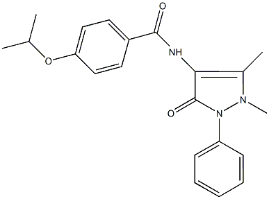 N-(1,5-dimethyl-3-oxo-2-phenyl-2,3-dihydro-1H-pyrazol-4-yl)-4-isopropoxybenzamide 结构式