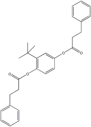 2-tert-butyl-4-[(3-phenylpropanoyl)oxy]phenyl3-phenylpropanoate 化学構造式