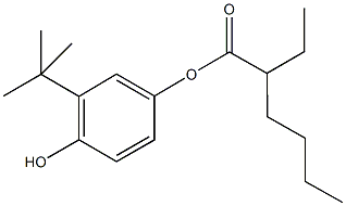 3-tert-butyl-4-hydroxyphenyl 2-ethylhexanoate 化学構造式