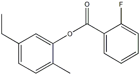 5-ethyl-2-methylphenyl 2-fluorobenzoate,723759-43-1,结构式