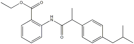 ethyl 2-{[2-(4-isobutylphenyl)propanoyl]amino}benzoate 化学構造式