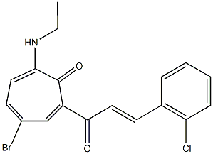 4-bromo-2-[3-(2-chlorophenyl)acryloyl]-7-(ethylamino)-2,4,6-cycloheptatrien-1-one,724428-58-4,结构式