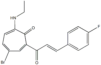 4-bromo-7-(ethylamino)-2-[3-(4-fluorophenyl)acryloyl]-2,4,6-cycloheptatrien-1-one Structure