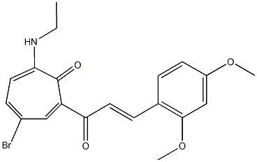 4-bromo-2-[3-(2,4-dimethoxyphenyl)acryloyl]-7-(ethylamino)-2,4,6-cycloheptatrien-1-one,724428-75-5,结构式