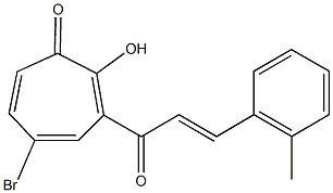 5-bromo-2-hydroxy-3-[3-(2-methylphenyl)acryloyl]-2,4,6-cycloheptatrien-1-one Structure