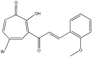 5-bromo-2-hydroxy-3-[3-(2-methoxyphenyl)acryloyl]-2,4,6-cycloheptatrien-1-one Structure