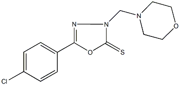 5-(4-chlorophenyl)-3-(4-morpholinylmethyl)-1,3,4-oxadiazole-2(3H)-thione,724428-98-2,结构式