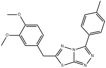 6-(3,4-dimethoxybenzyl)-3-(4-methylphenyl)[1,2,4]triazolo[3,4-b][1,3,4]thiadiazole Struktur