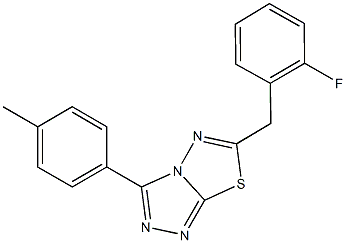 6-(2-fluorobenzyl)-3-(4-methylphenyl)[1,2,4]triazolo[3,4-b][1,3,4]thiadiazole Structure