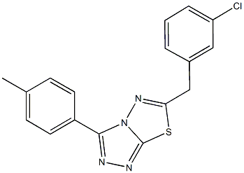 6-(3-chlorobenzyl)-3-(4-methylphenyl)[1,2,4]triazolo[3,4-b][1,3,4]thiadiazole 结构式