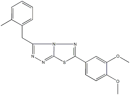 6-(3,4-dimethoxyphenyl)-3-(2-methylbenzyl)[1,2,4]triazolo[3,4-b][1,3,4]thiadiazole 化学構造式