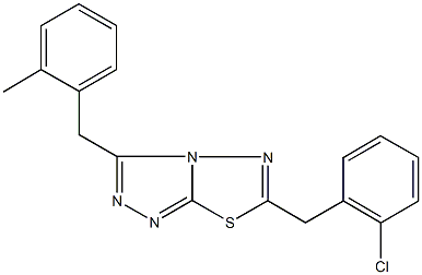 6-(2-chlorobenzyl)-3-(2-methylbenzyl)[1,2,4]triazolo[3,4-b][1,3,4]thiadiazole 结构式