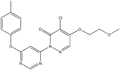 4-chloro-5-(2-methoxyethoxy)-2-[6-(4-methylphenoxy)-4-pyrimidinyl]-3(2H)-pyridazinone,724429-74-7,结构式