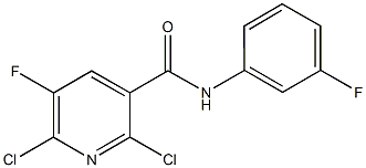 2,6-dichloro-5-fluoro-N-(3-fluorophenyl)nicotinamide Structure