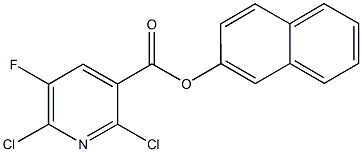2-naphthyl 2,6-dichloro-5-fluoronicotinate Struktur