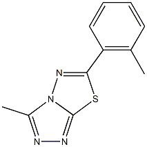 3-methyl-6-(2-methylphenyl)[1,2,4]triazolo[3,4-b][1,3,4]thiadiazole 化学構造式