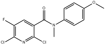 2,6-dichloro-5-fluoro-N-(4-methoxyphenyl)-N-methylnicotinamide Struktur