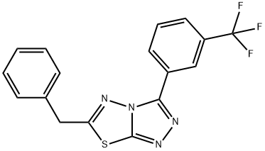 6-benzyl-3-[3-(trifluoromethyl)phenyl][1,2,4]triazolo[3,4-b][1,3,4]thiadiazole Struktur