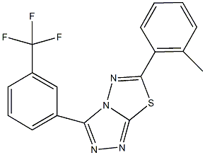 6-(2-methylphenyl)-3-[3-(trifluoromethyl)phenyl][1,2,4]triazolo[3,4-b][1,3,4]thiadiazole Struktur