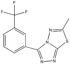 6-methyl-3-[3-(trifluoromethyl)phenyl][1,2,4]triazolo[3,4-b][1,3,4]thiadiazole Struktur