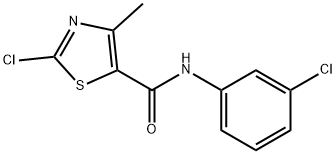 2-chloro-N-(3-chlorophenyl)-4-methyl-1,3-thiazole-5-carboxamide 结构式