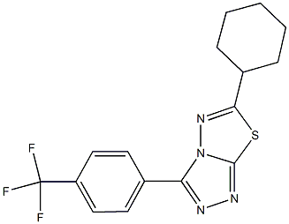 6-cyclohexyl-3-[4-(trifluoromethyl)phenyl][1,2,4]triazolo[3,4-b][1,3,4]thiadiazole Struktur