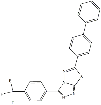 6-[1,1'-biphenyl]-4-yl-3-[4-(trifluoromethyl)phenyl][1,2,4]triazolo[3,4-b][1,3,4]thiadiazole,724431-69-0,结构式