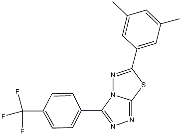 6-(3,5-dimethylphenyl)-3-[4-(trifluoromethyl)phenyl][1,2,4]triazolo[3,4-b][1,3,4]thiadiazole 化学構造式
