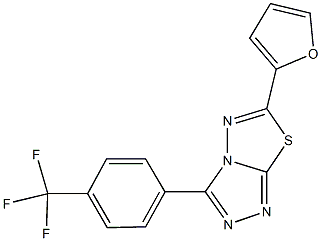 6-(2-furyl)-3-[4-(trifluoromethyl)phenyl][1,2,4]triazolo[3,4-b][1,3,4]thiadiazole 结构式