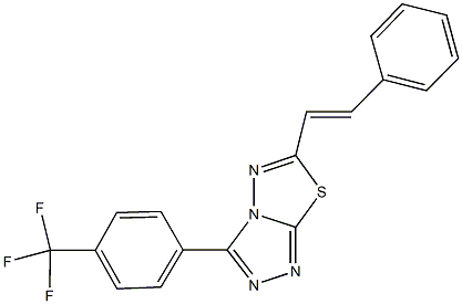 6-(2-phenylvinyl)-3-[4-(trifluoromethyl)phenyl][1,2,4]triazolo[3,4-b][1,3,4]thiadiazole 化学構造式