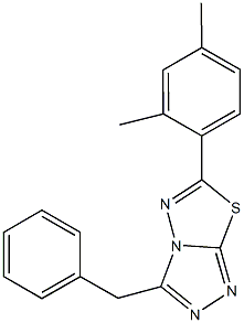 3-benzyl-6-(2,4-dimethylphenyl)[1,2,4]triazolo[3,4-b][1,3,4]thiadiazole Struktur