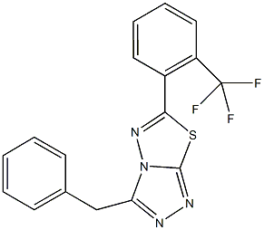 3-benzyl-6-[2-(trifluoromethyl)phenyl][1,2,4]triazolo[3,4-b][1,3,4]thiadiazole,724432-02-4,结构式