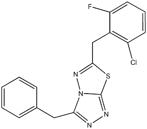 3-benzyl-6-(2-chloro-6-fluorobenzyl)[1,2,4]triazolo[3,4-b][1,3,4]thiadiazole,724432-08-0,结构式