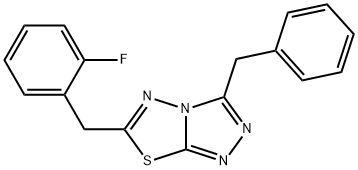 3-benzyl-6-(2-fluorobenzyl)[1,2,4]triazolo[3,4-b][1,3,4]thiadiazole Struktur