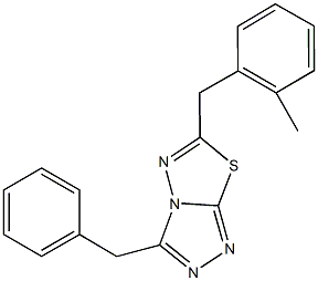 3-benzyl-6-(2-methylbenzyl)[1,2,4]triazolo[3,4-b][1,3,4]thiadiazole 结构式