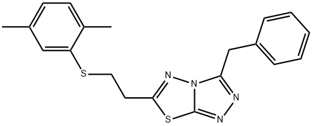 2-(3-benzyl[1,2,4]triazolo[3,4-b][1,3,4]thiadiazol-6-yl)ethyl 2,5-dimethylphenyl sulfide Structure