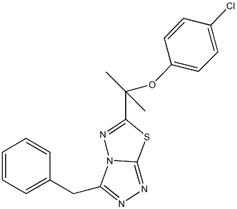 1-(3-benzyl[1,2,4]triazolo[3,4-b][1,3,4]thiadiazol-6-yl)-1-methylethyl 4-chlorophenyl ether Struktur