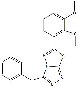 3-benzyl-6-(2,3-dimethoxyphenyl)[1,2,4]triazolo[3,4-b][1,3,4]thiadiazole Struktur