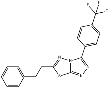 6-(2-phenylethyl)-3-[4-(trifluoromethyl)phenyl][1,2,4]triazolo[3,4-b][1,3,4]thiadiazole Struktur