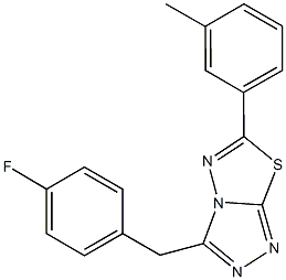 3-(4-fluorobenzyl)-6-(3-methylphenyl)[1,2,4]triazolo[3,4-b][1,3,4]thiadiazole 化学構造式