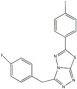 3-(4-fluorobenzyl)-6-(4-methylphenyl)[1,2,4]triazolo[3,4-b][1,3,4]thiadiazole,724432-37-5,结构式