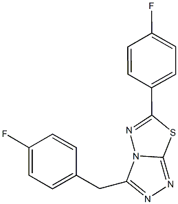 3-(4-fluorobenzyl)-6-(4-fluorophenyl)[1,2,4]triazolo[3,4-b][1,3,4]thiadiazole Struktur