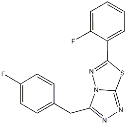 3-(4-fluorobenzyl)-6-(2-fluorophenyl)[1,2,4]triazolo[3,4-b][1,3,4]thiadiazole,724434-12-2,结构式