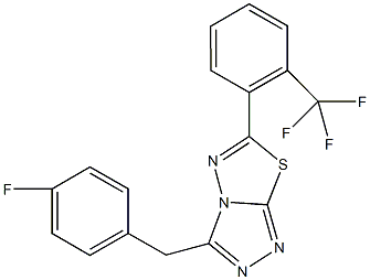 3-(4-fluorobenzyl)-6-[2-(trifluoromethyl)phenyl][1,2,4]triazolo[3,4-b][1,3,4]thiadiazole 化学構造式