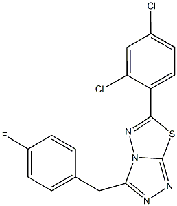 6-(2,4-dichlorophenyl)-3-(4-fluorobenzyl)[1,2,4]triazolo[3,4-b][1,3,4]thiadiazole 化学構造式