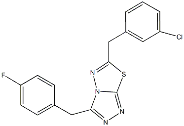 6-(3-chlorobenzyl)-3-(4-fluorobenzyl)[1,2,4]triazolo[3,4-b][1,3,4]thiadiazole|