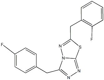 6-(2-fluorobenzyl)-3-(4-fluorobenzyl)[1,2,4]triazolo[3,4-b][1,3,4]thiadiazole,724434-29-1,结构式