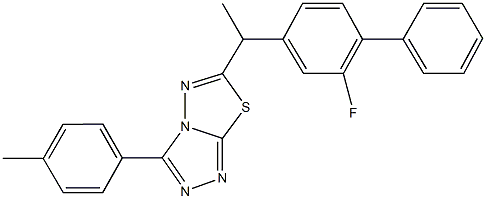 6-[1-(2-fluoro[1,1'-biphenyl]-4-yl)ethyl]-3-(4-methylphenyl)[1,2,4]triazolo[3,4-b][1,3,4]thiadiazole,724434-41-7,结构式