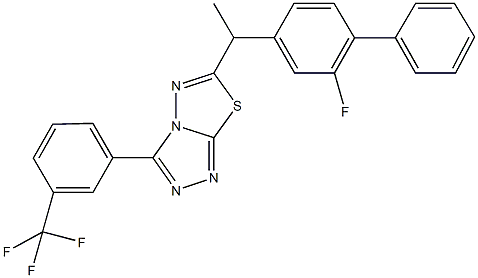 6-[1-(2-fluoro[1,1'-biphenyl]-4-yl)ethyl]-3-[3-(trifluoromethyl)phenyl][1,2,4]triazolo[3,4-b][1,3,4]thiadiazole,724434-42-8,结构式